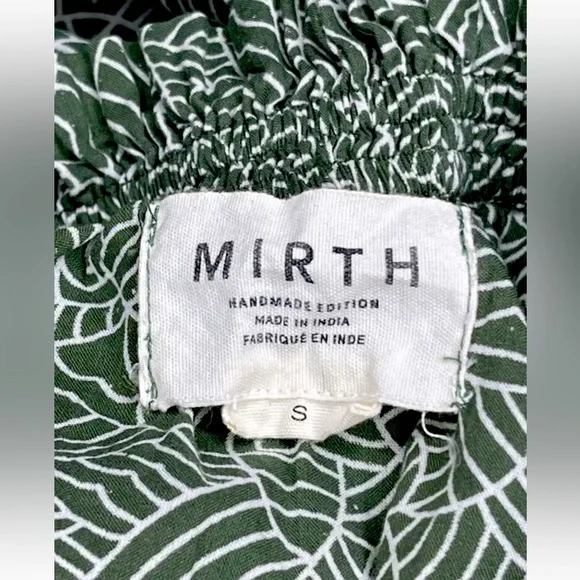 Mirth Caftans Green Pattern Dress s - Picture 6 of 7